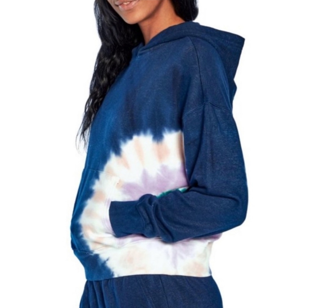 Wildfox The Hadley Blue Tie Dye Swirl Sweatshirt hoodie WLT4868S nwt sz XXL